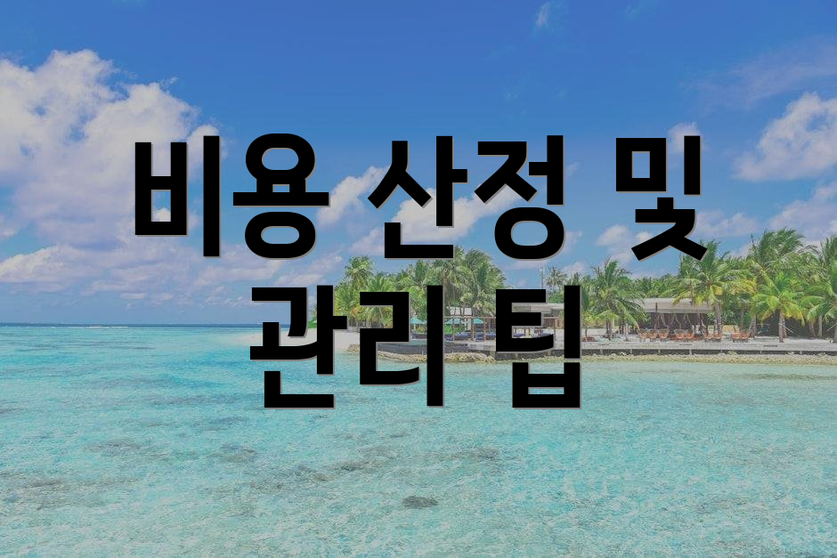 비용 산정 및 관리 팁