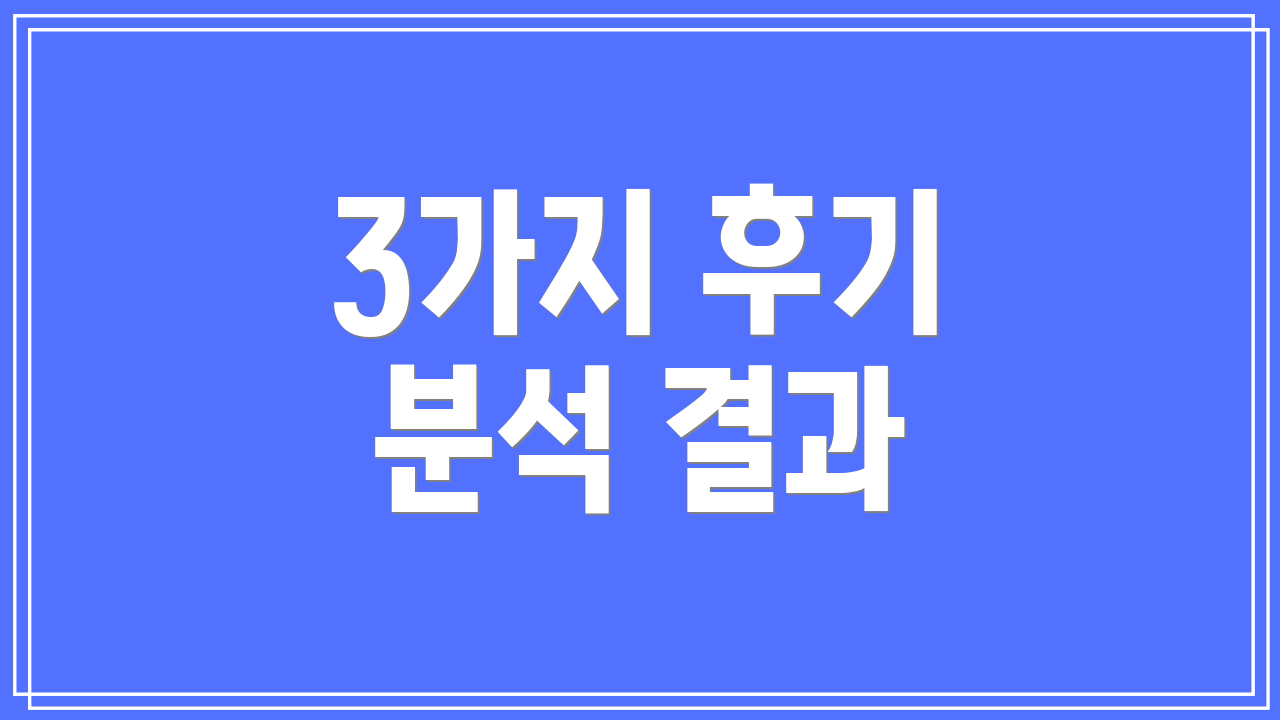 3가지 후기 분석 결과
