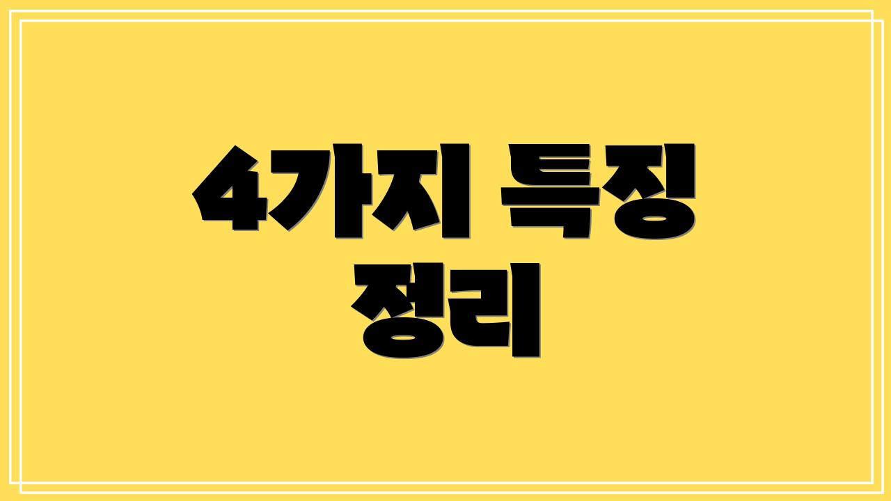 4가지 특징 정리