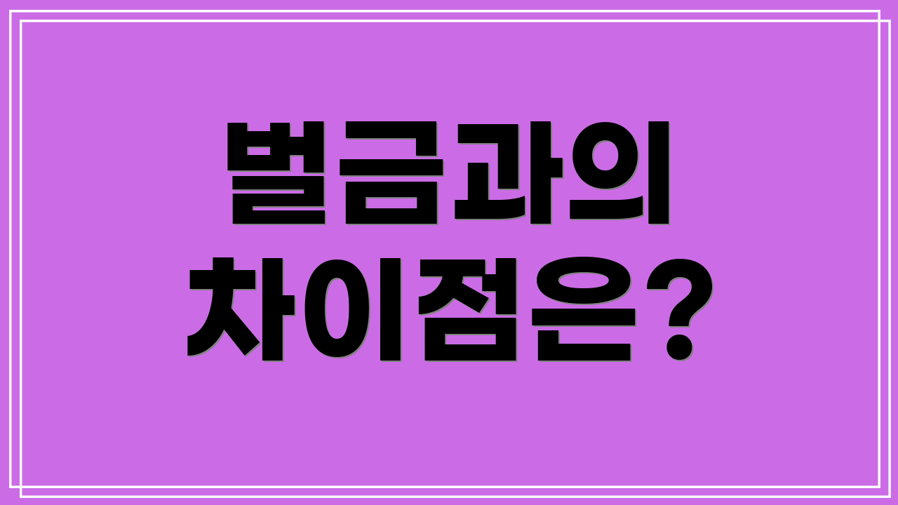 벌금과의 차이점은?