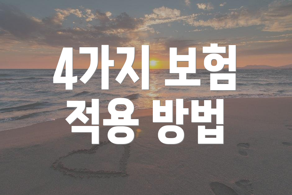 4가지 보험 적용 방법
