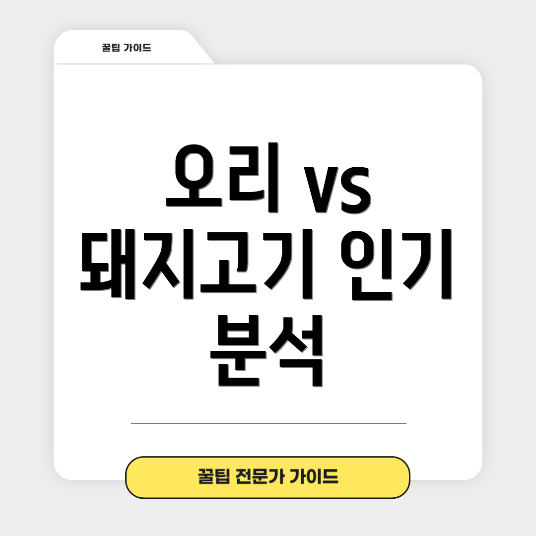 오리 vs 돼지고기 인기 분석