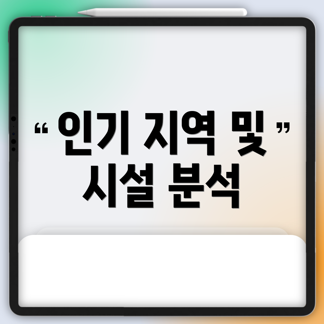 인기 지역 및 시설 분석