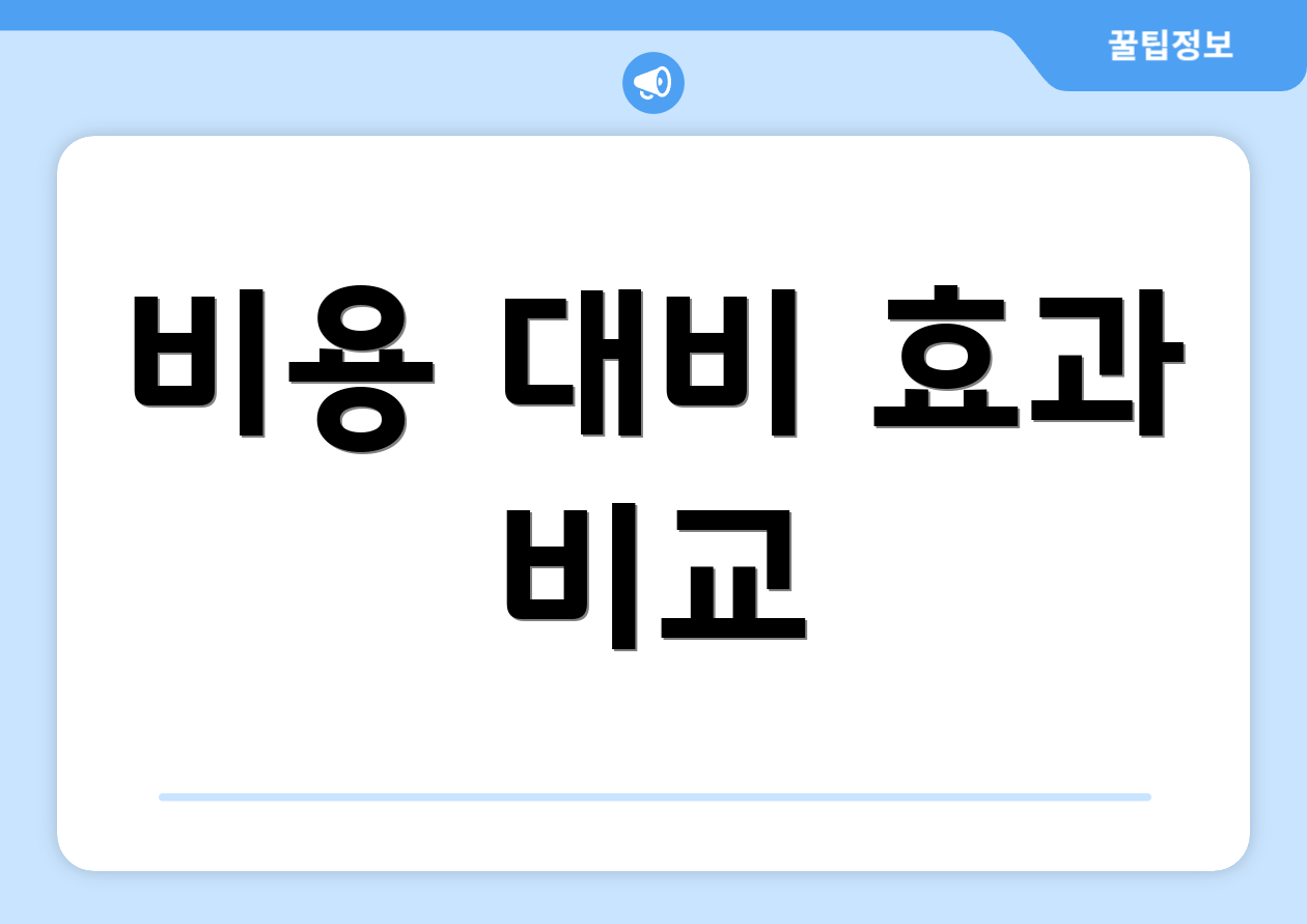 비용 대비 효과 비교