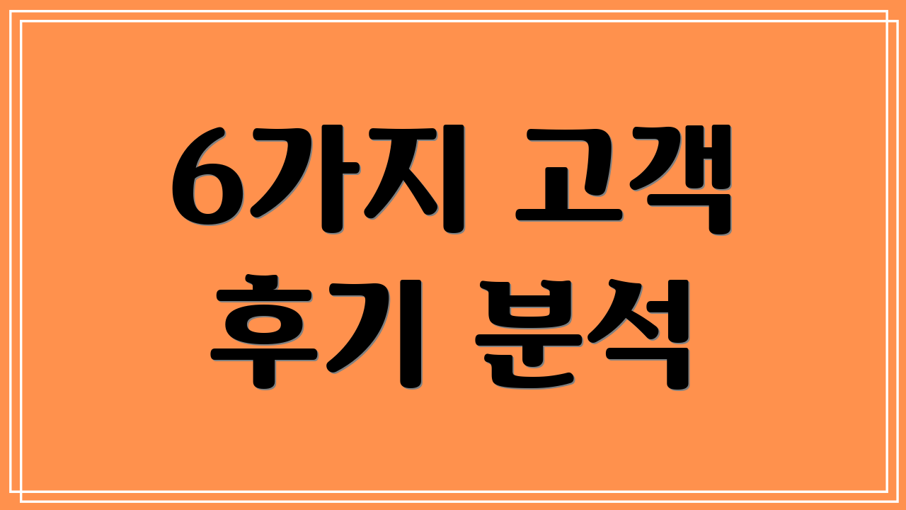 6가지 고객 후기 분석
