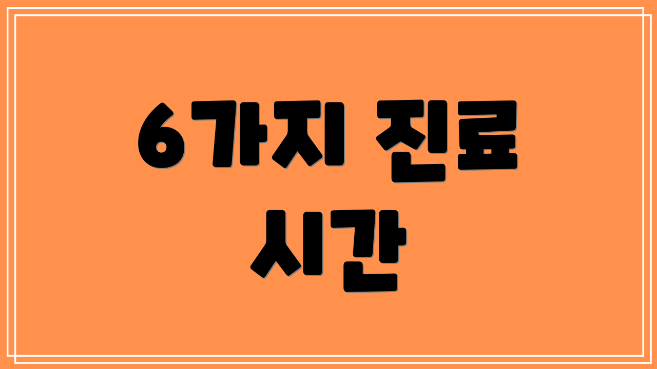 6가지 진료 시간