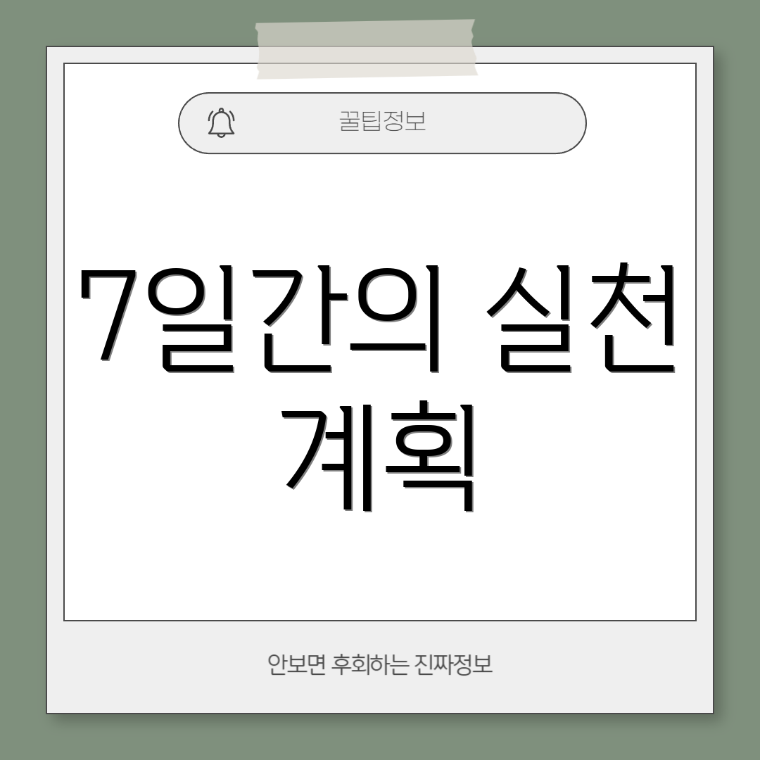 7일간의 실천 계획