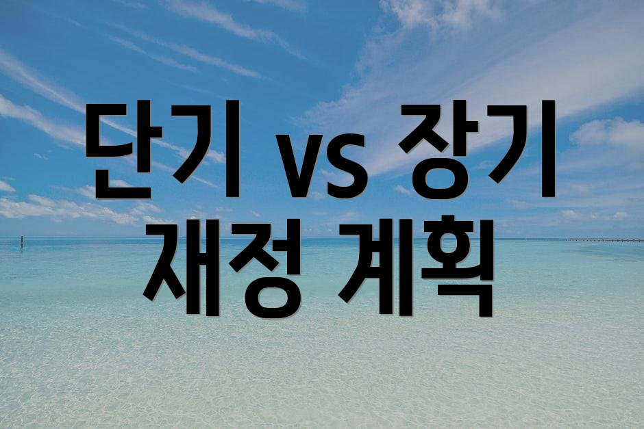 단기 vs 장기 재정 계획