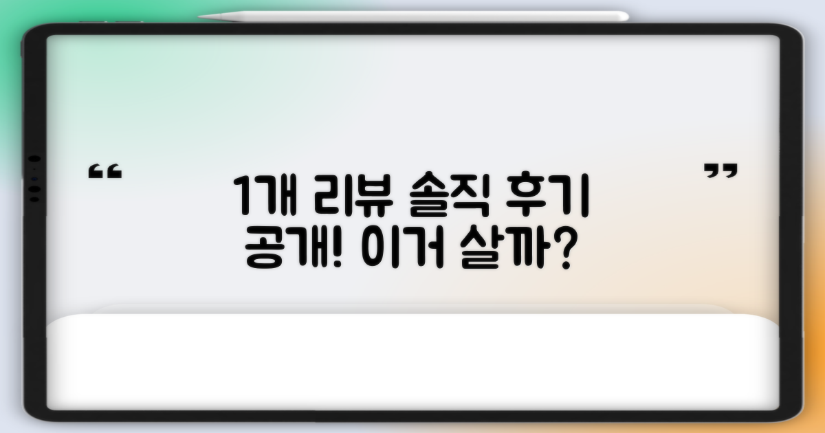 1개 리뷰, 솔직 후기는?