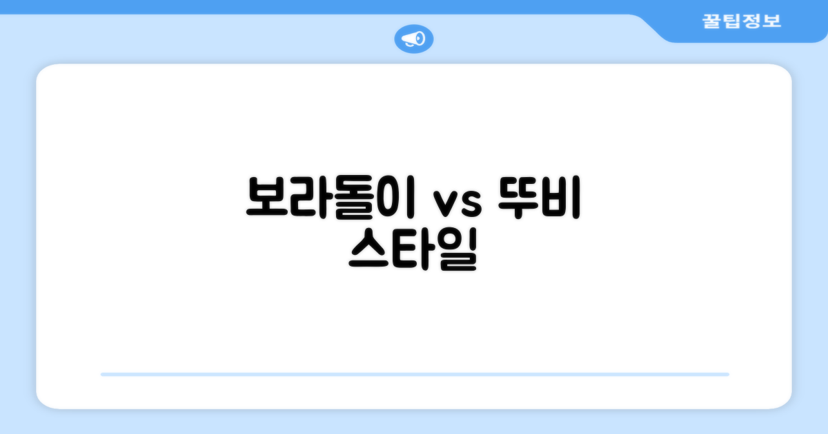보라돌이 vs 뚜비 스타일