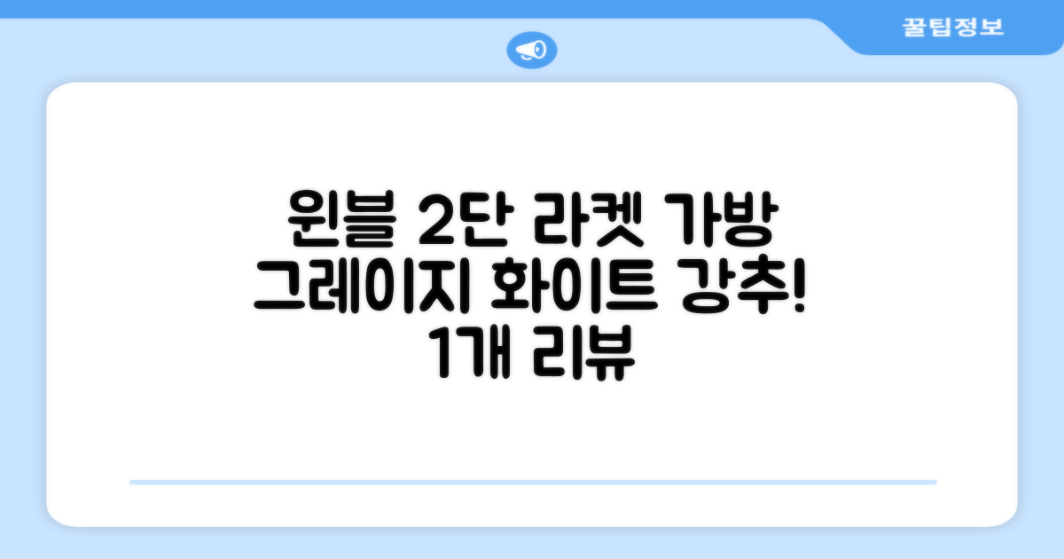 윈불 2단 배드민턴 테니스 라켓 가방, 그레이지 화이트, 1개 추천 리뷰
