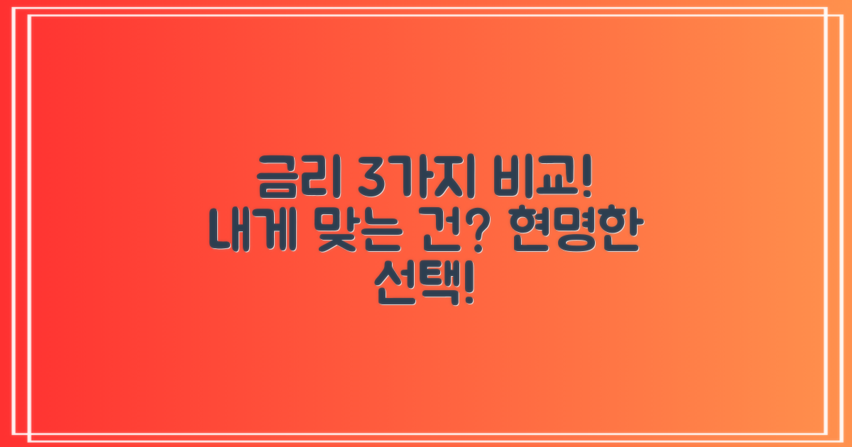 3가지 금리 유형 비교: 당신의 선택은?