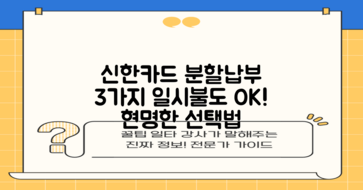 신한카드 일시불 이용대금 분할납부: 3가지 선택지 비교 분석