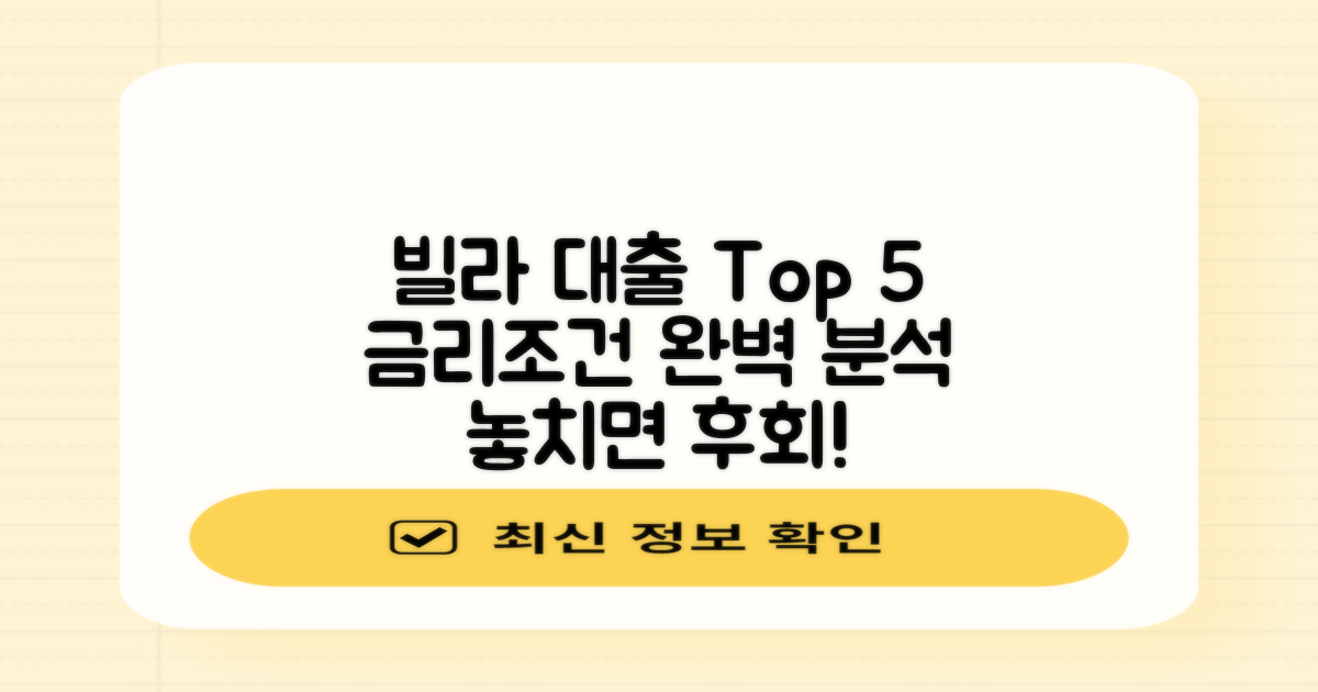빌라 담보대출 Top 5: 금리/조건 완벽 분석