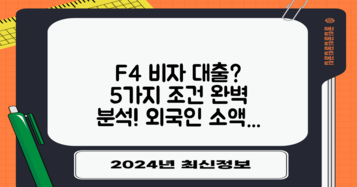 F4 비자, 5가지 대출 가능 조건: 외국인 소액대출 정복 가이드