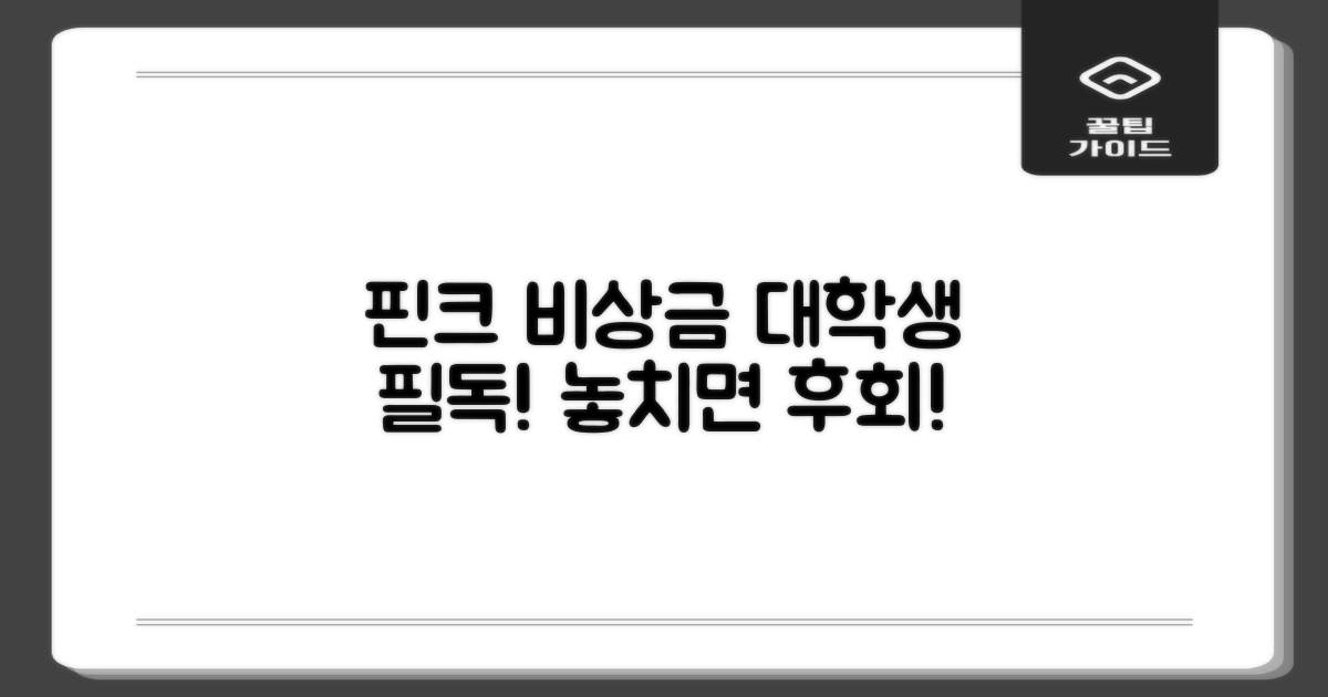 대학생 핀크 비상금대출, 이것만은 꼭 기억하세요!