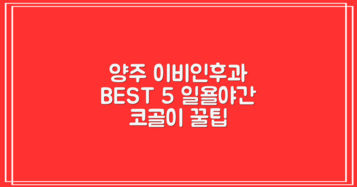 양주시 이비인후과 BEST 5: 일요일/야간 진료, 코골이, 어지럼증, 난청, 이명, 수면다윈검사